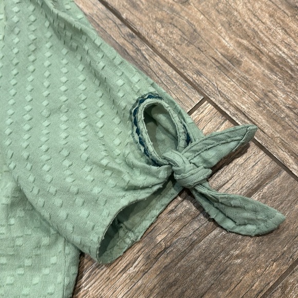 Double D Ranch Rose Scroll Top Boho Blouse Green size XL - Picture 5 of 7